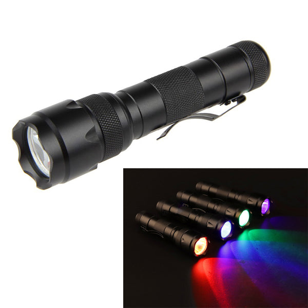 XANES 502B 2 1200LM Blue Light / Red Light / Green Light / UV Purple Light Functional Hunting Searching Flashlight Fluorescence Detection