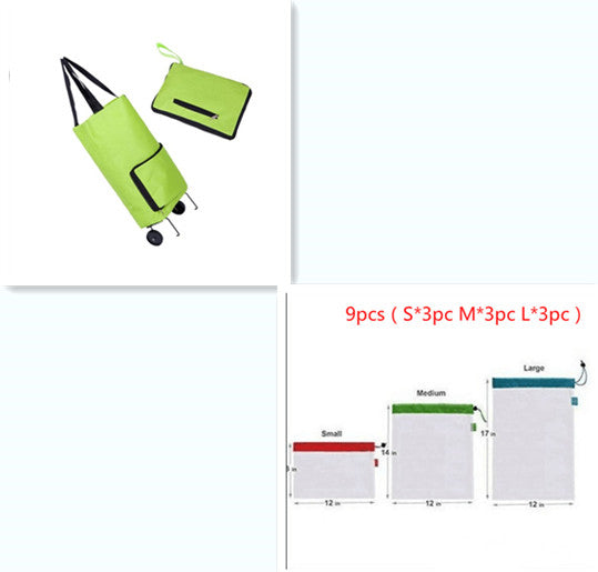 Color: green set - 3 in 1 Heavy Duty Shopping Cart