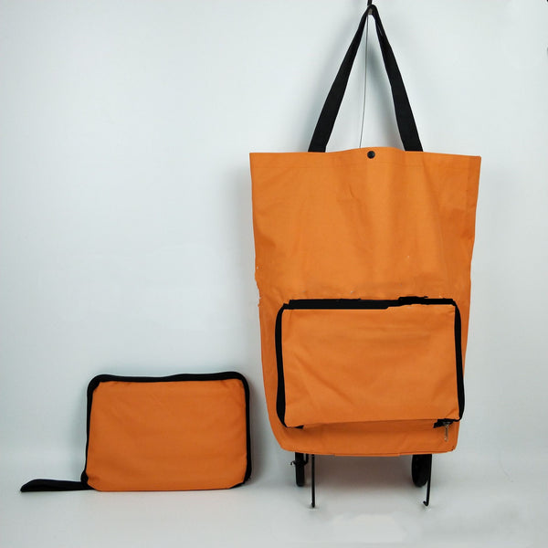 Color: Orange - 3 in 1 Heavy Duty Shopping Cart