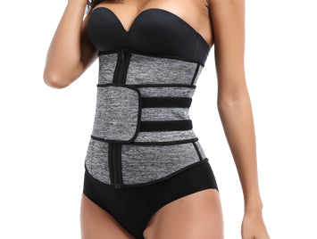 Size: XL, Model: Double Straps, Color: Black - sports belts fitness girdle abdomen corset belts belt waist corset sweat belt