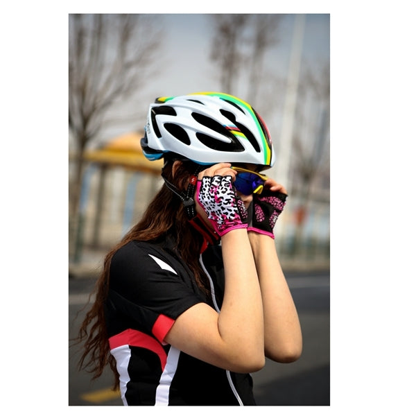 SAHOO Bicycle Gloves Half Finger Cycling Gloves Shockproof Anti-slip Women Gloves