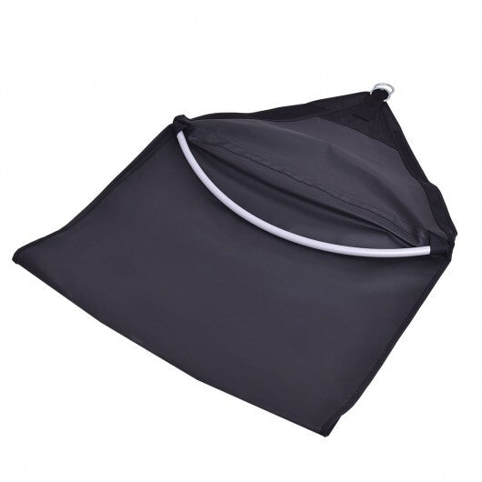 Portable Folding Steel Frame Hammock with Bag-Black - Color: Black